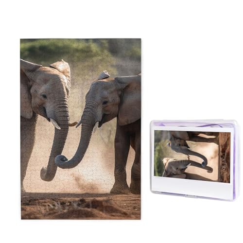 GFLFMXZW Puzzles, 1000 Teile, personalisiertes Puzzle, zwei Elefanten, die Fotopuzzle spielen, herausforderndes Bilder-Puzzle für Erwachsene, personalisiertes Puzzle mit Aufbewahrungstasche (50 x 74,9 GFLFMXZW Puzzles, 1000 Teile, personalisiertes Puzzle, zwei Elefanten, die Fotopuzzle spielen, herausforderndes Bilder-Puzzle für Erwachsene, personalisiertes Puzzle mit Aufbewahrungstasche (50 x 74,9 von GFLFMXZW