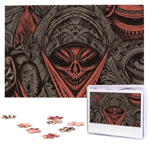 Puzzles, 1000 Teile, personalisiertes Puzzle, Horror-Stil, Bilder, Fotopuzzle, herausforderndes Bild, Puzzle für Erwachsene, personalisierbares Puzzle mit Aufbewahrungstasche (74,9 x 50 cm) von GFLFMXZW
