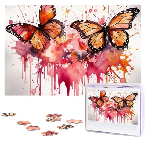 Puzzles, 1000 Teile, personalisiertes Puzzle, Schmetterling, Tropfspray, Aquarell-Fotopuzzle, herausforderndes Bild, Puzzle für Erwachsene, personalisierbares Puzzle mit Aufbewahrungstasche (74,9 x 50 Puzzles, 1000 Teile, personalisiertes Puzzle, Schmetterling, Tropfspray, Aquarell-Fotopuzzle, herausforderndes Bild, Puzzle für Erwachsene, personalisierbares Puzzle mit Aufbewahrungstasche (74,9 x 50 von GFLFMXZW