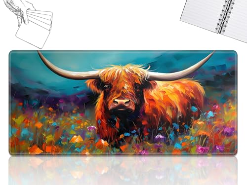 GFRGTFHYT MTG Playmat, Game Play Mat für MTG TCG, 61 x 35,6 cm, Sammelkarte, Inked Game Playmats mit genähter glatter Gummi-Oberfläche, Kampfspiel, Spielmatten, Schreibtisch-Mauspad, Art Highland Cow GFRGTFHYT MTG Playmat, Game Play Mat für MTG TCG, 61 x 35,6 cm, Sammelkarte, Inked Game Playmats mit genähter glatter Gummi-Oberfläche, Kampfspiel, Spielmatten, Schreibtisch-Mauspad, Art Highland Cow von GFRGTFHYT