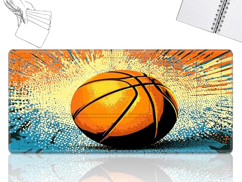 GFRGTFHYT Playmat für MTG-Karten Spielmatte mit rutschfester Gummiunterseite, genähte Feldregeln, Zonen, Spielmatte, Schreibtischmatten mit Basketball, Größe 61 x 35,6 cm, Mauspad für MTG TCG GFRGTFHYT Playmat für MTG-Karten Spielmatte mit rutschfester Gummiunterseite, genähte Feldregeln, Zonen, Spielmatte, Schreibtischmatten mit Basketball, Größe 61 x 35,6 cm, Mauspad für MTG TCG von GFRGTFHYT