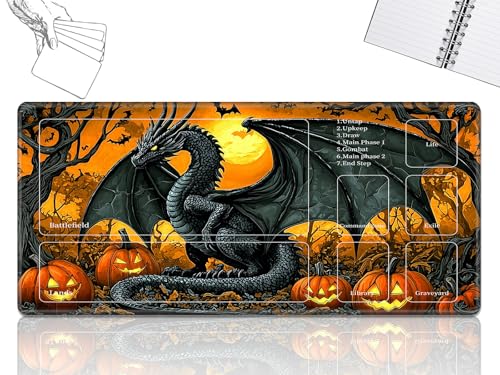 GFRGTFHYT Playmat für MTG-Karten Spielmatte mit rutschfester Gummiunterseite, genähte Feldregeln, Zonen, Spielmatte, Schreibtischmatten mit L-Drachen, Größe 61 x 35,6 cm, Mauspad für MTG TCG GFRGTFHYT Playmat für MTG-Karten Spielmatte mit rutschfester Gummiunterseite, genähte Feldregeln, Zonen, Spielmatte, Schreibtischmatten mit L-Drachen, Größe 61 x 35,6 cm, Mauspad für MTG TCG von GFRGTFHYT