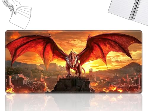 GFRGTFHYT for MTG Playmat, Game Play Mat for MTG TCG 61.0 cmx35.6 cm Trading Card Inked Game Playmats with Stitched Smooth Rubber Surface Battle Game Play Mats Desk Mousepad, B Dragon GFRGTFHYT for MTG Playmat, Game Play Mat for MTG TCG 61.0 cmx35.6 cm Trading Card Inked Game Playmats with Stitched Smooth Rubber Surface Battle Game Play Mats Desk Mousepad, B Dragon von GFRGTFHYT