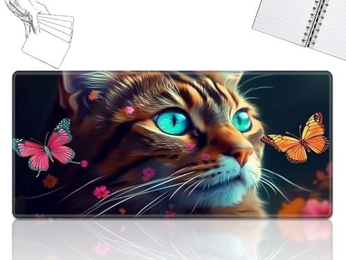 GFRGTFHYT for MTG Playmat, Game Play Mat for MTG TCG 61.0 cmx35.6 cm Trading Card Inked Game Playmats with Stitched Smooth Rubber Surface Battle Game Play Mats Desk Mousepad, Butterflies Cat GFRGTFHYT for MTG Playmat, Game Play Mat for MTG TCG 61.0 cmx35.6 cm Trading Card Inked Game Playmats with Stitched Smooth Rubber Surface Battle Game Play Mats Desk Mousepad, Butterflies Cat von GFRGTFHYT