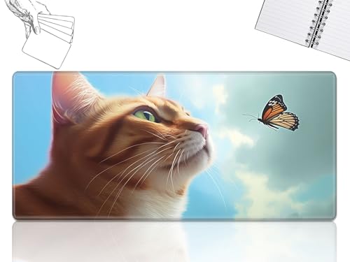 GFRGTFHYT for MTG Playmat, Game Play Mat for MTG TCG 61.0 cmx35.6 cm Trading Card Inked Game Playmats with Stitched Smooth Rubber Surface Battle Game Play Mats Desk Mousepad, Cat Butterfly GFRGTFHYT for MTG Playmat, Game Play Mat for MTG TCG 61.0 cmx35.6 cm Trading Card Inked Game Playmats with Stitched Smooth Rubber Surface Battle Game Play Mats Desk Mousepad, Cat Butterfly von GFRGTFHYT