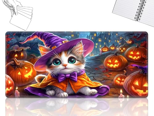 GFRGTFHYT for MTG Playmat, Game Play Mat for MTG TCG 61.0 cmx35.6 cm Trading Card Inked Game Playmats with Stitched Smooth Rubber Surface Battle Game Play Mats Desk Mousepad, Cat Magic Halloween GFRGTFHYT for MTG Playmat, Game Play Mat for MTG TCG 61.0 cmx35.6 cm Trading Card Inked Game Playmats with Stitched Smooth Rubber Surface Battle Game Play Mats Desk Mousepad, Cat Magic Halloween von GFRGTFHYT