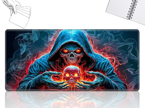 GFRGTFHYT for MTG Playmat, Game Play Mat for MTG TCG 61.0 cmx35.6 cm Trading Card Inked Game Playmats with Stitched Smooth Rubber Surface Battle Game Play Mats Desk Mousepad, Skull Death GFRGTFHYT for MTG Playmat, Game Play Mat for MTG TCG 61.0 cmx35.6 cm Trading Card Inked Game Playmats with Stitched Smooth Rubber Surface Battle Game Play Mats Desk Mousepad, Skull Death von GFRGTFHYT