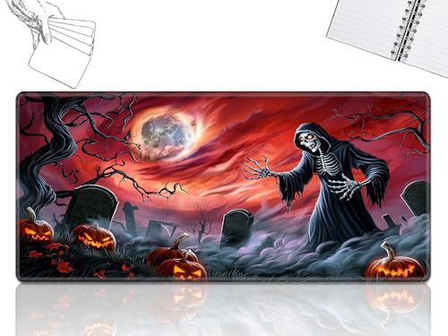 GFRGTFHYT for MTG Playmat, Game Play Mat for MTG TCG 61.0 cmx35.6 cm Trading Card Inked Game Playmats with Stitched Smooth Rubber Surface Battle Game Play Mats Desk Mousepad, Skull Pumpkin GFRGTFHYT for MTG Playmat, Game Play Mat for MTG TCG 61.0 cmx35.6 cm Trading Card Inked Game Playmats with Stitched Smooth Rubber Surface Battle Game Play Mats Desk Mousepad, Skull Pumpkin von GFRGTFHYT