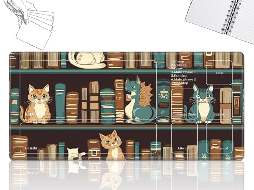 Playmat für MTG-Karten Spielmatte mit rutschfester Gummiunterseite, genähte Feldregeln, Zonen, Spielmatte, Schreibtischmatten mit Bücherregal, Katzengröße, 61 x 35,6 cm, Mauspad für MTG TCG Playmat für MTG-Karten Spielmatte mit rutschfester Gummiunterseite, genähte Feldregeln, Zonen, Spielmatte, Schreibtischmatten mit Bücherregal, Katzengröße, 61 x 35,6 cm, Mauspad für MTG TCG von GFRGTFHYT
