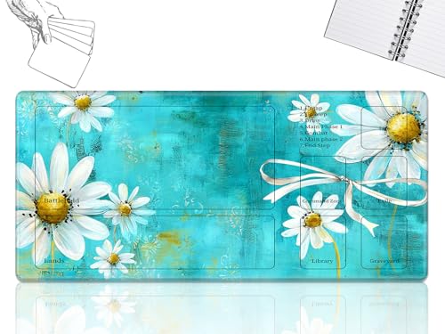Playmat für MTG-Karten Spielmatte mit rutschfester Gummiunterseite, genähte Feldregeln, Zonen, Spielmatte, Schreibtischmatten mit Chrysantheme, Größe 61 x 35,6 cm, Mauspad für MTG TCG Kartenspiel Playmat für MTG-Karten Spielmatte mit rutschfester Gummiunterseite, genähte Feldregeln, Zonen, Spielmatte, Schreibtischmatten mit Chrysantheme, Größe 61 x 35,6 cm, Mauspad für MTG TCG Kartenspiel von GFRGTFHYT