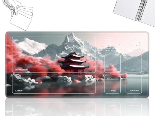 Playmat für MTG-Karten Spielmatte mit rutschfester Gummiunterseite, genähte Feldregeln, Zonen, Spielmatte, Schreibtischmatten mit orientalischer Kirsche, Größe 61 x 35,6 cm, Mauspad für MTG TCG Playmat für MTG-Karten Spielmatte mit rutschfester Gummiunterseite, genähte Feldregeln, Zonen, Spielmatte, Schreibtischmatten mit orientalischer Kirsche, Größe 61 x 35,6 cm, Mauspad für MTG TCG von GFRGTFHYT