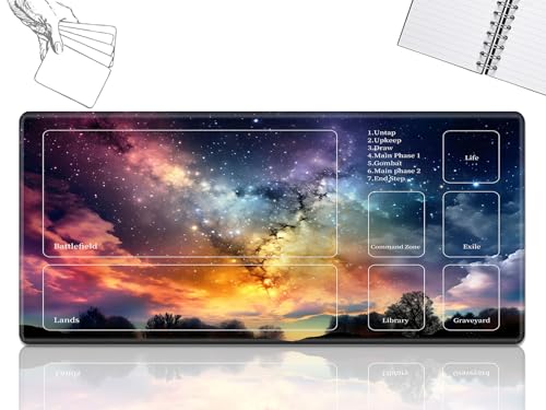 Playmat für MTG-Karten Spielmatte mit rutschfester Gummiunterseite, genähte Feldregeln, Zonen, Spielmatte, Schreibtischmatten mit violetter Galaxie, Größe 61 x 35,6 cm, Mauspad für MTG TCG Kartenspiel Playmat für MTG-Karten Spielmatte mit rutschfester Gummiunterseite, genähte Feldregeln, Zonen, Spielmatte, Schreibtischmatten mit violetter Galaxie, Größe 61 x 35,6 cm, Mauspad für MTG TCG Kartenspiel von GFRGTFHYT