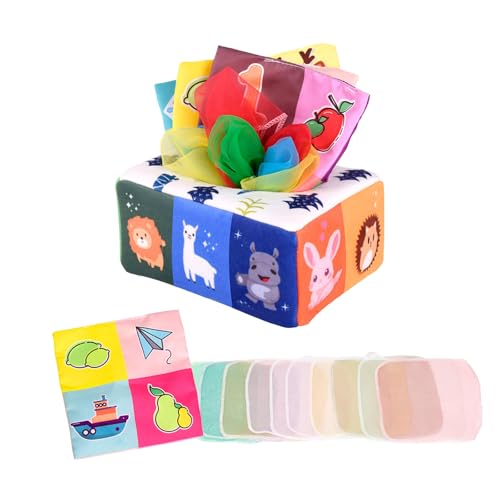GFTCGK Eine Weiche Taschentuchbox,3Rasseln Und 10 Seidenschals, Tücherbox Baby, Montessori SpielzeugAb 6 Monate, Baby Tücherbox,Tissue Box SpielzeugBabyspielzeug Mit Knisterpapier GFTCGK Eine Weiche Taschentuchbox,3Rasseln Und 10 Seidenschals, Tücherbox Baby, Montessori SpielzeugAb 6 Monate, Baby Tücherbox,Tissue Box SpielzeugBabyspielzeug Mit Knisterpapier von GFTCGK