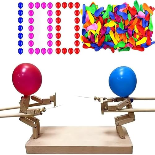 GFTCGK Ballon Bambus Mann Kampf, Holzkämpfer mit Ballonkopf Whack, Ballon Bambus Mann Schlacht, Desktop-Kampfspiel, 100-Ballons GFTCGK Ballon Bambus Mann Kampf, Holzkämpfer mit Ballonkopf Whack, Ballon Bambus Mann Schlacht, Desktop-Kampfspiel, 100-Ballons von GFTCGK