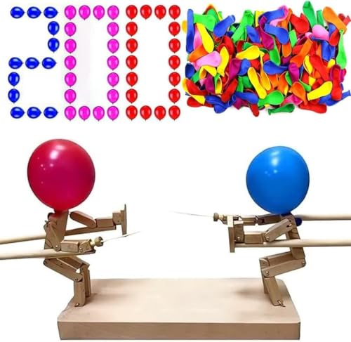 GFTCGK Ballon Bambus Mann Kampf, Holzkämpfer mit Ballonkopf Whack, Ballon Bambus Mann Schlacht, Desktop-Kampfspiel, 200-Ballons GFTCGK Ballon Bambus Mann Kampf, Holzkämpfer mit Ballonkopf Whack, Ballon Bambus Mann Schlacht, Desktop-Kampfspiel, 200-Ballons von GFTCGK