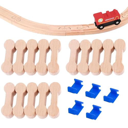 GFTCGK 15 Stück Gleisverbinder, Holzschienen Adapter Verbinder, Verbindungsstück Holzeisenbahn, 5 Stück Kompatibler Adapter, Zuggleisverbinder, Holzbahnverbinder GFTCGK 15 Stück Gleisverbinder, Holzschienen Adapter Verbinder, Verbindungsstück Holzeisenbahn, 5 Stück Kompatibler Adapter, Zuggleisverbinder, Holzbahnverbinder von GFTCGK