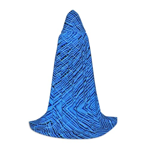 GFXEDSAH Blauer Kapuzenumhang mit Gittermuster, mittelalterlicher Umhang mit bequemer Kapuze, perfekt für Rollenspiele und Partys GFXEDSAH Blauer Kapuzenumhang mit Gittermuster, mittelalterlicher Umhang mit bequemer Kapuze, perfekt für Rollenspiele und Partys von GFXEDSAH