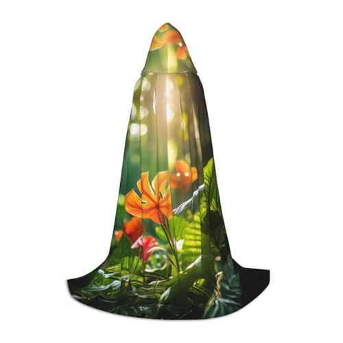 GFXEDSAH Hojas Tropicales Kapuzenumhang mit Y-Flores-Aufdruck, mittelalterlicher Umhang mit bequemer Kapuze, perfekt für Rollenspiele und Partys GFXEDSAH Hojas Tropicales Kapuzenumhang mit Y-Flores-Aufdruck, mittelalterlicher Umhang mit bequemer Kapuze, perfekt für Rollenspiele und Partys von GFXEDSAH