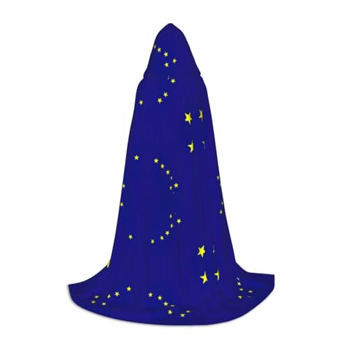 GFXEDSAH Kapuzenumhang mit Alaska-Staatsflagge, mittelalterlicher Umhang mit bequemer Kapuze, perfekt für Rollenspiele und Partys GFXEDSAH Kapuzenumhang mit Alaska-Staatsflagge, mittelalterlicher Umhang mit bequemer Kapuze, perfekt für Rollenspiele und Partys von GFXEDSAH