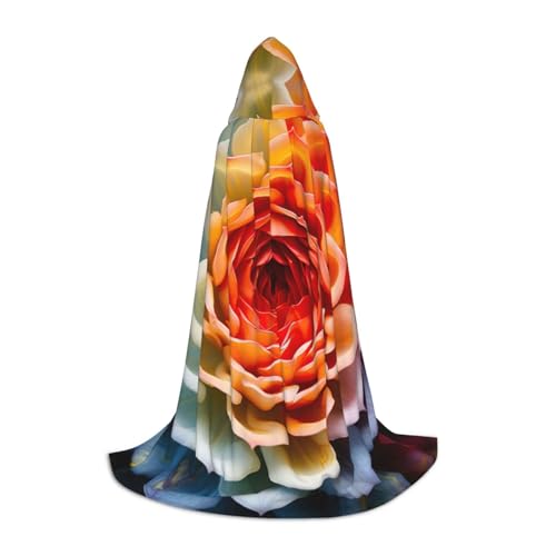 GFXEDSAH Kapuzenumhang mit Blumenwirbel-Druck, mittelalterlicher Umhang mit bequemer Kapuze, perfekt für Rollenspiele und Partys GFXEDSAH Kapuzenumhang mit Blumenwirbel-Druck, mittelalterlicher Umhang mit bequemer Kapuze, perfekt für Rollenspiele und Partys von GFXEDSAH