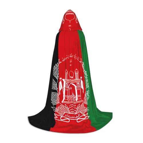 GFXEDSAH Kapuzenumhang mit Flagge von Afghanistan, mittelalterlicher Umhang mit bequemer Kapuze, perfekt für Rollenspiele und Partys GFXEDSAH Kapuzenumhang mit Flagge von Afghanistan, mittelalterlicher Umhang mit bequemer Kapuze, perfekt für Rollenspiele und Partys von GFXEDSAH