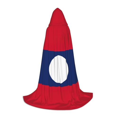 GFXEDSAH Kapuzenumhang mit Flagge von Laos, mittelalterlicher Umhang mit bequemer Kapuze, perfekt für Rollenspiele und Partys GFXEDSAH Kapuzenumhang mit Flagge von Laos, mittelalterlicher Umhang mit bequemer Kapuze, perfekt für Rollenspiele und Partys von GFXEDSAH