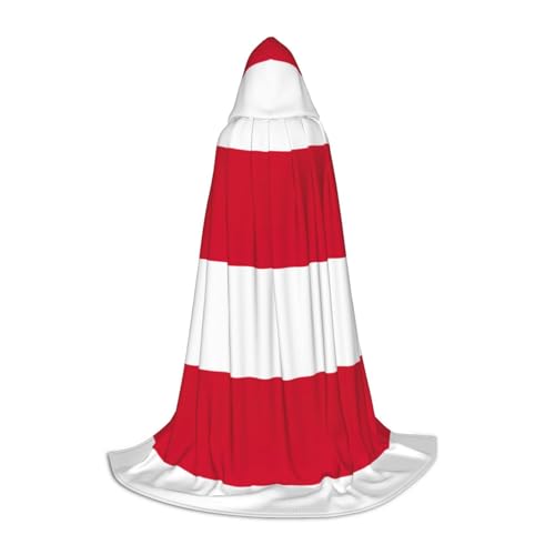 GFXEDSAH Kapuzenumhang mit Flagge von Monaco, mittelalterlicher Umhang mit bequemer Kapuze, perfekt für Rollenspiele und Partys von GFXEDSAH