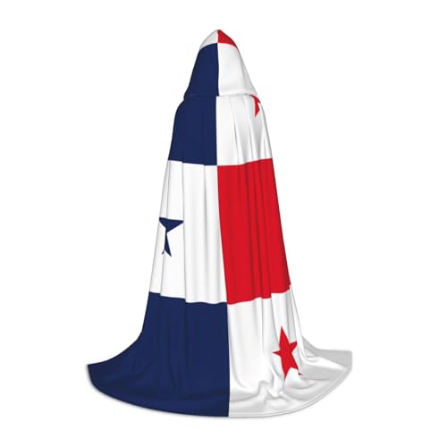 GFXEDSAH Kapuzenumhang mit Flagge von Panama, mittelalterlicher Umhang mit bequemer Kapuze, perfekt für Rollenspiele und Partys von GFXEDSAH