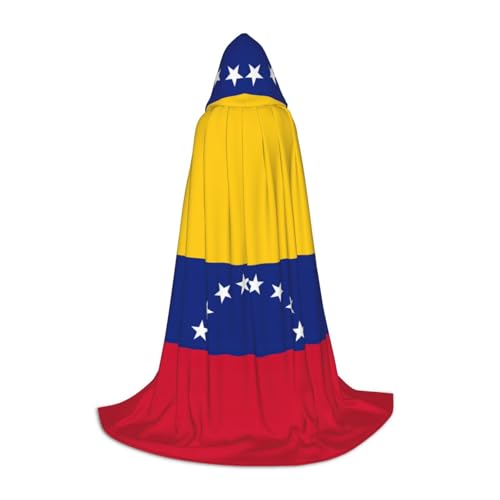 GFXEDSAH Kapuzenumhang mit Flagge von Venezuela, mittelalterlicher Umhang mit bequemer Kapuze, perfekt für Rollenspiele und Partys von GFXEDSAH