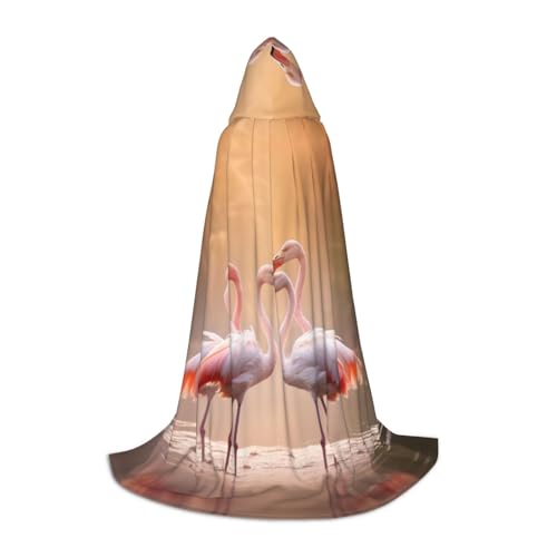 GFXEDSAH Kapuzenumhang mit Flamingodruck, mittelalterlicher Umhang mit bequemer Kapuze, perfekt für Rollenspiele und Partys GFXEDSAH Kapuzenumhang mit Flamingodruck, mittelalterlicher Umhang mit bequemer Kapuze, perfekt für Rollenspiele und Partys von GFXEDSAH
