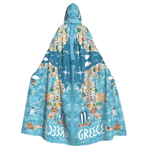 GFXEDSAH Kapuzenumhang mit Griechenland-Karten-Druck, Unisex, Halloween, Cosplay, Samt-Umhang mit Kapuze, Erwachsenenkostüm, Umhang GFXEDSAH Kapuzenumhang mit Griechenland-Karten-Druck, Unisex, Halloween, Cosplay, Samt-Umhang mit Kapuze, Erwachsenenkostüm, Umhang von GFXEDSAH