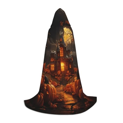 GFXEDSAH Kapuzenumhang mit Kürbis-Motiv, mittelalterlicher Umhang mit bequemer Kapuze, perfekt für Rollenspiele und Partys GFXEDSAH Kapuzenumhang mit Kürbis-Motiv, mittelalterlicher Umhang mit bequemer Kapuze, perfekt für Rollenspiele und Partys von GFXEDSAH