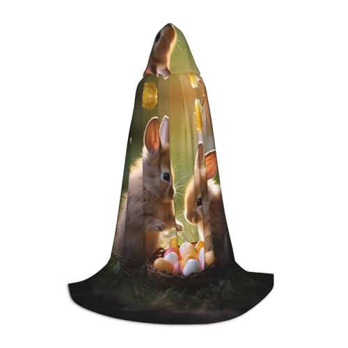 GFXEDSAH Kapuzenumhang mit Osterhasen-Motiv, mittelalterlicher Umhang mit bequemer Kapuze, perfekt für Rollenspiele und Partys GFXEDSAH Kapuzenumhang mit Osterhasen-Motiv, mittelalterlicher Umhang mit bequemer Kapuze, perfekt für Rollenspiele und Partys von GFXEDSAH
