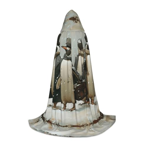 GFXEDSAH Kapuzenumhang mit Pinguin-Druck, mittelalterlicher Umhang mit bequemer Kapuze, perfekt für Rollenspiele und Partys GFXEDSAH Kapuzenumhang mit Pinguin-Druck, mittelalterlicher Umhang mit bequemer Kapuze, perfekt für Rollenspiele und Partys von GFXEDSAH