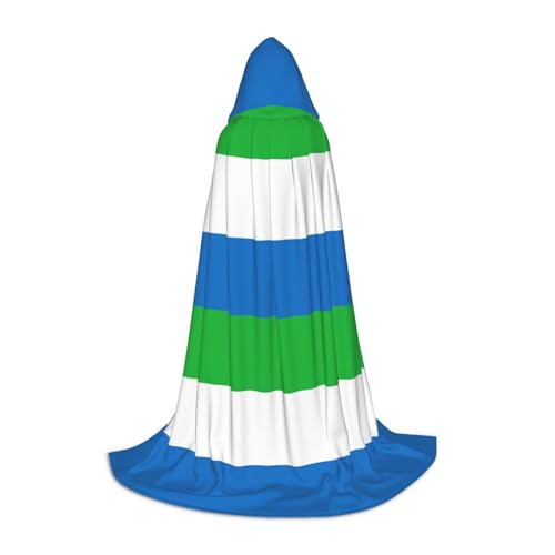 GFXEDSAH Kapuzenumhang mit Sierra Leone-Flagge, mittelalterlicher Umhang mit bequemer Kapuze, perfekt für Rollenspiele und Partys GFXEDSAH Kapuzenumhang mit Sierra Leone-Flagge, mittelalterlicher Umhang mit bequemer Kapuze, perfekt für Rollenspiele und Partys von GFXEDSAH