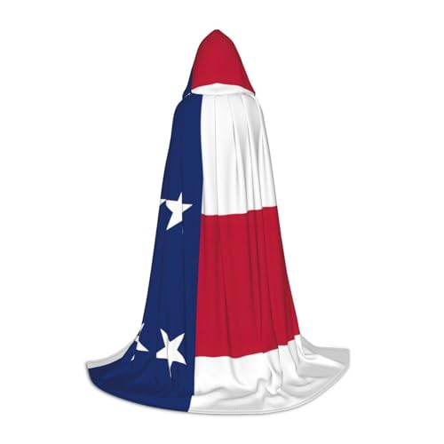GFXEDSAH Kapuzenumhang mit Texas-Flagge, mittelalterlicher Umhang mit bequemer Kapuze, perfekt für Rollenspiele und Partys von GFXEDSAH