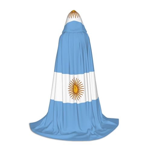 GFXEDSAH Kapuzenumhang mit argentinischer Flagge, mittelalterlicher Umhang mit bequemer Kapuze, perfekt für Rollenspiele und Partys von GFXEDSAH
