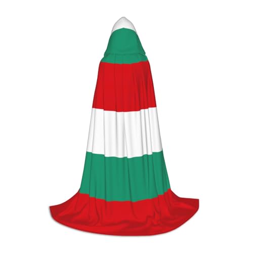 GFXEDSAH Kapuzenumhang mit bulgarischer Flagge, mittelalterlicher Umhang mit bequemer Kapuze, perfekt für Rollenspiele und Partys von GFXEDSAH