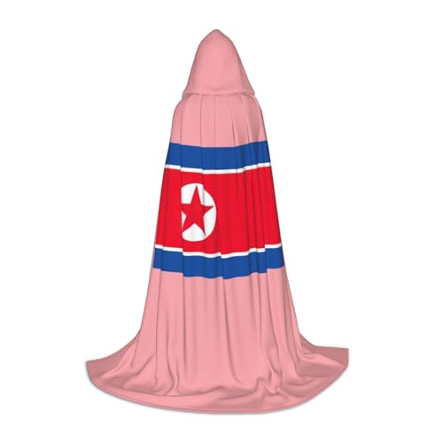GFXEDSAH Kapuzenumhang mit koreanischer Flagge, mittelalterlicher Umhang mit bequemer Kapuze, perfekt für Rollenspiele und Partys von GFXEDSAH