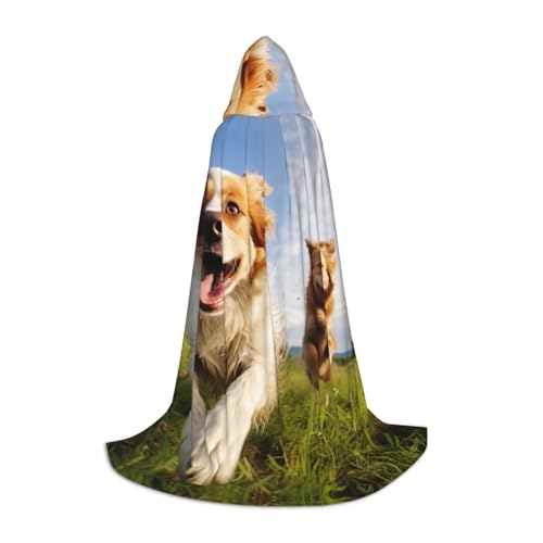 GFXEDSAH Kapuzenumhang mit lustigem Hundeaufdruck, mittelalterlicher Umhang mit bequemer Kapuze, perfekt für Rollenspiele und Partys GFXEDSAH Kapuzenumhang mit lustigem Hundeaufdruck, mittelalterlicher Umhang mit bequemer Kapuze, perfekt für Rollenspiele und Partys von GFXEDSAH