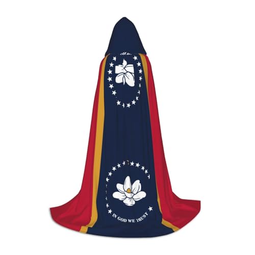 GFXEDSAH Mississippi Kapuzenumhang mit Staatsflagge, mittelalterlicher Umhang mit bequemer Kapuze, perfekt für Rollenspiele und Partys GFXEDSAH Mississippi Kapuzenumhang mit Staatsflagge, mittelalterlicher Umhang mit bequemer Kapuze, perfekt für Rollenspiele und Partys von GFXEDSAH