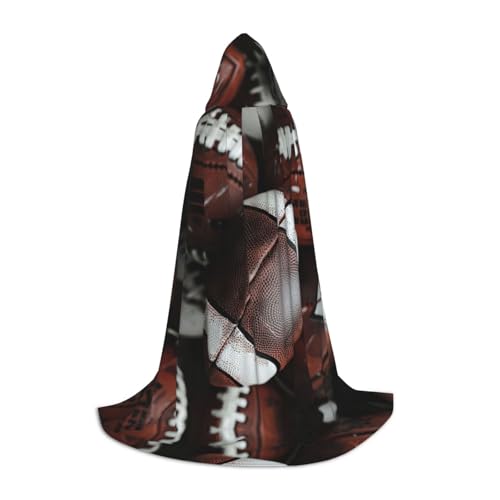 GFXEDSAH Umhang mit Kapuze und Flor mit Fußball-Aufdruck, mittelalterlicher Umhang mit bequemer Kapuze, perfekt für Rollenspiele und Partys GFXEDSAH Umhang mit Kapuze und Flor mit Fußball-Aufdruck, mittelalterlicher Umhang mit bequemer Kapuze, perfekt für Rollenspiele und Partys von GFXEDSAH