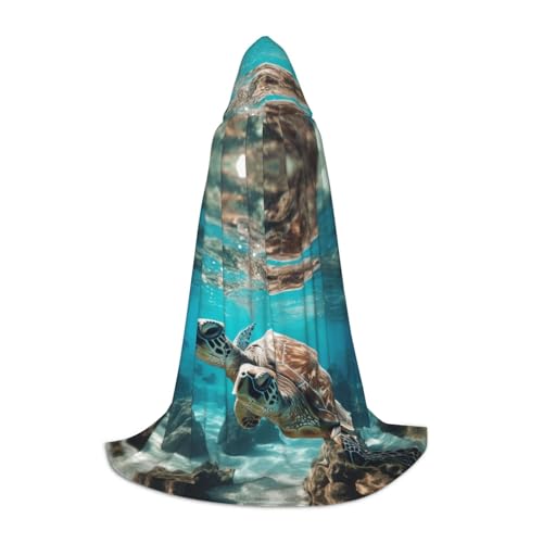 GFXEDSAH Umhang mit Kapuze und Schildkrötenmotiv, mittelalterlicher Umhang mit bequemer Kapuze, perfekt für Rollenspiele und Partys GFXEDSAH Umhang mit Kapuze und Schildkrötenmotiv, mittelalterlicher Umhang mit bequemer Kapuze, perfekt für Rollenspiele und Partys von GFXEDSAH