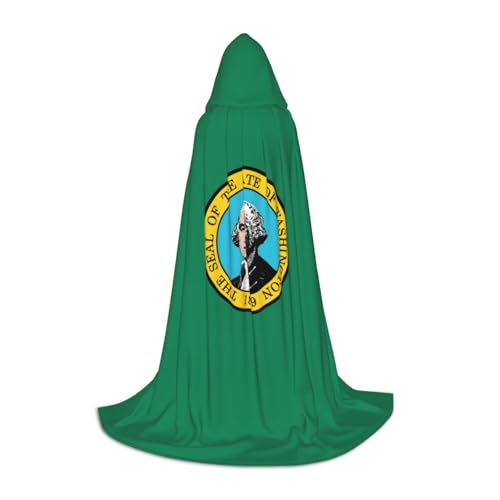 GFXEDSAH Umhang mit Washington-Flagge, mittelalterlicher Umhang mit bequemer Kapuze, perfekt für Rollenspiele und Partys GFXEDSAH Umhang mit Washington-Flagge, mittelalterlicher Umhang mit bequemer Kapuze, perfekt für Rollenspiele und Partys von GFXEDSAH