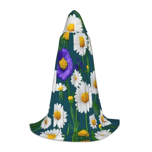 GFXEDSAH Umhang mit wilden Blumen und Gänseblümchen, mittelalterlicher Umhang mit bequemer Kapuze, perfekt für Rollenspiele und Partys GFXEDSAH Umhang mit wilden Blumen und Gänseblümchen, mittelalterlicher Umhang mit bequemer Kapuze, perfekt für Rollenspiele und Partys von GFXEDSAH