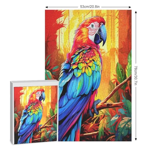 1000 Teile Puzzle Für Jungen Und Mädchen, Standard-Puzzles, Papagei -Puzzles, Familienspiele, 78×53cm von GGJJTT