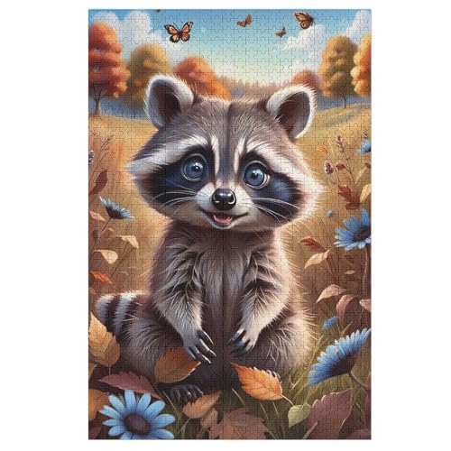1000-teiliges Puzzle Für Erwachsene, Waschbär -Puzzle, Dekompressionsspiel, Spielzeugpuzzles, Geburtstagsgeschenke （78×53cm） von GGJJTT