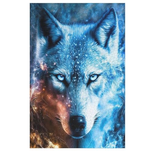 1000-teiliges Puzzle Für Erwachsene, Wolf -Puzzle, Dekompressionsspiel, Spielzeugpuzzles, Geburtstagsgeschenke （78×53cm） von GGJJTT