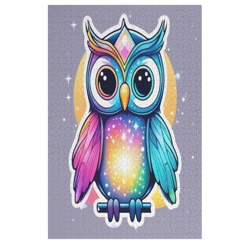 1000-teiliges Puzzles, Eule -Puzzle Für Erwachsene Kinder,Holzbrettpuzzle,Erwachsenenpuzzles,Geschenke （78×53cm） von GGJJTT
