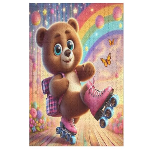 Animal Bär – Puzzle 1000 Teile, Holzpuzzle, Herausforderndes Geschicklichkeitsspiel Für Die Ganze Familie, Kinder Erwachsenenpuzzle Ab 12 Jahren （78×53cm） von GGJJTT